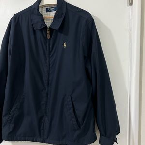 Ralph Lauren Navy Blue Logo Harrington Bomber Jacket